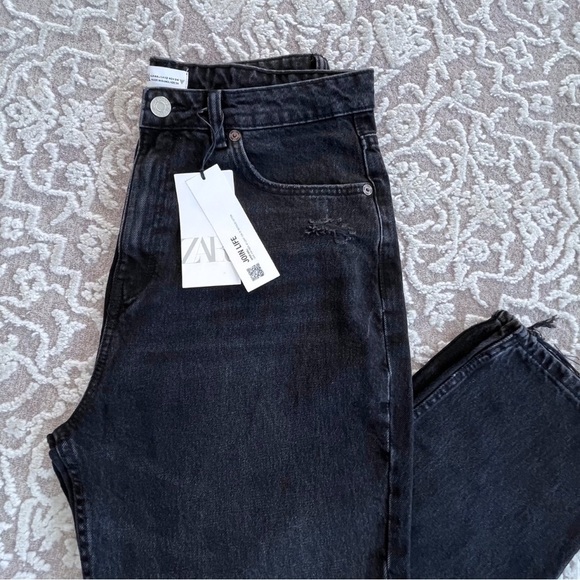 NWT Zara High Waist Crop Jeans - Picture 3 of 12